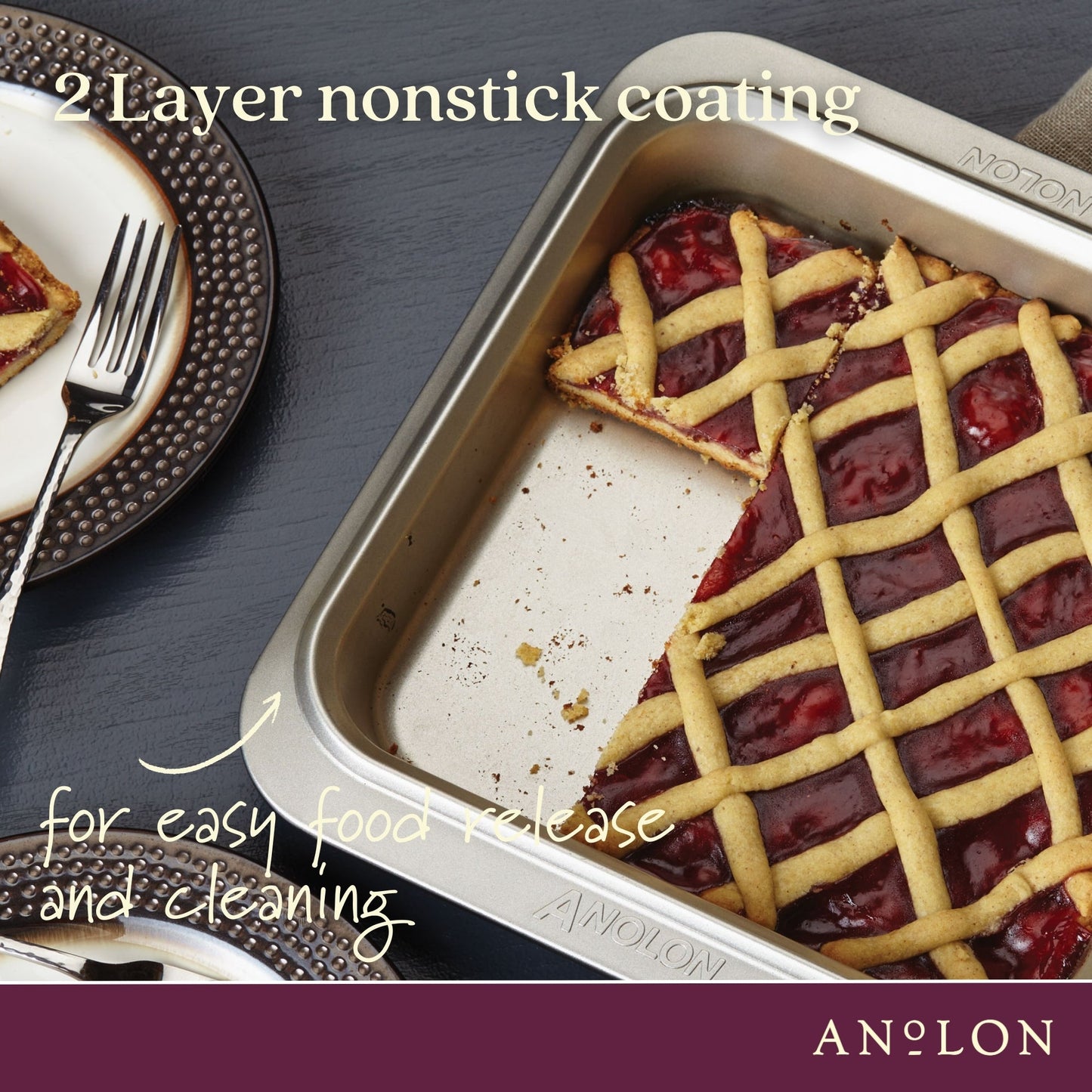 Anolon Ceramic Reinforced Square Cake Pan 23cm