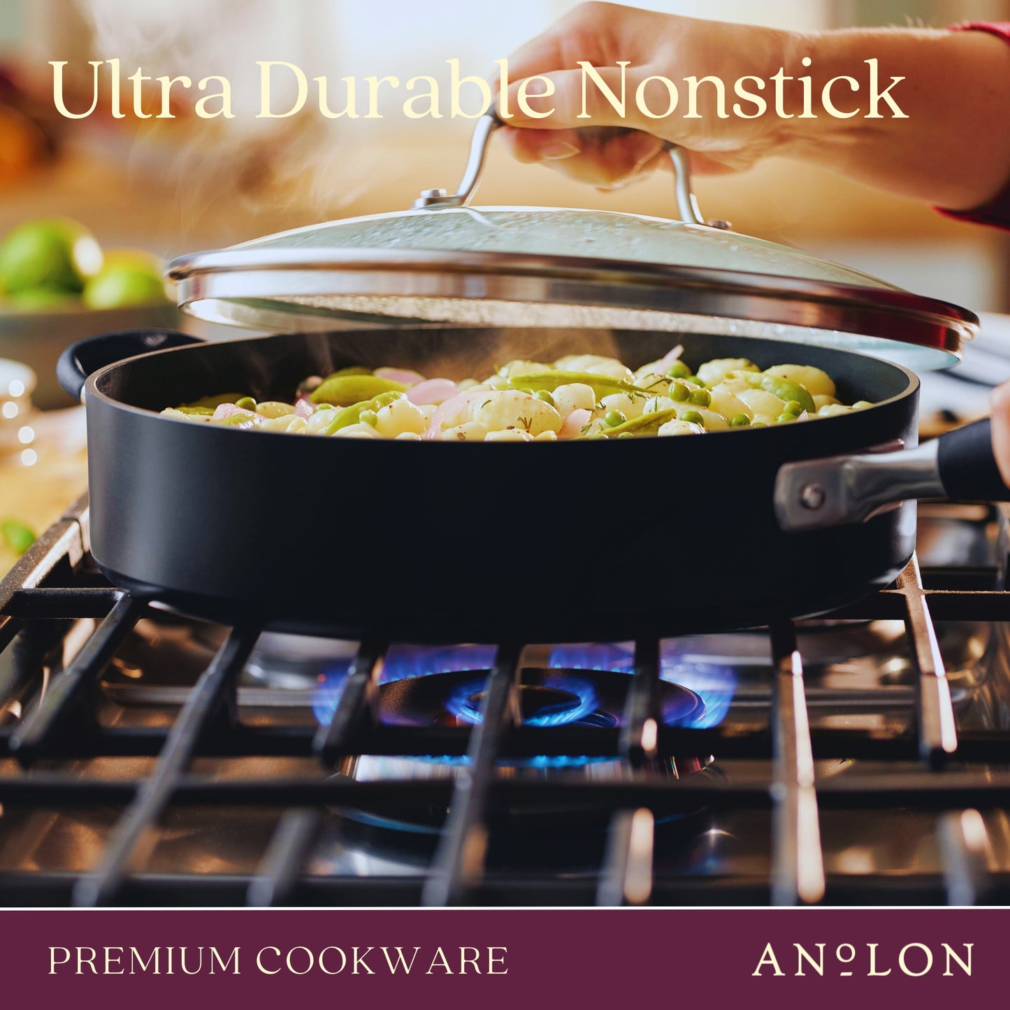 Anolon Advanced Home Nonstick Covered Saute With Helper Handle 30cm Onyx