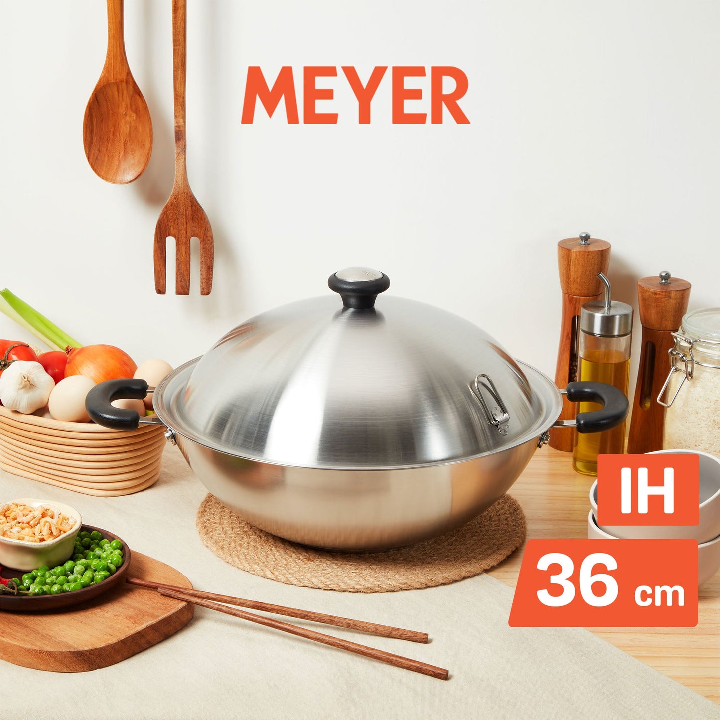 Meyer Centennial Stainless Steel 36cm Covered Wok