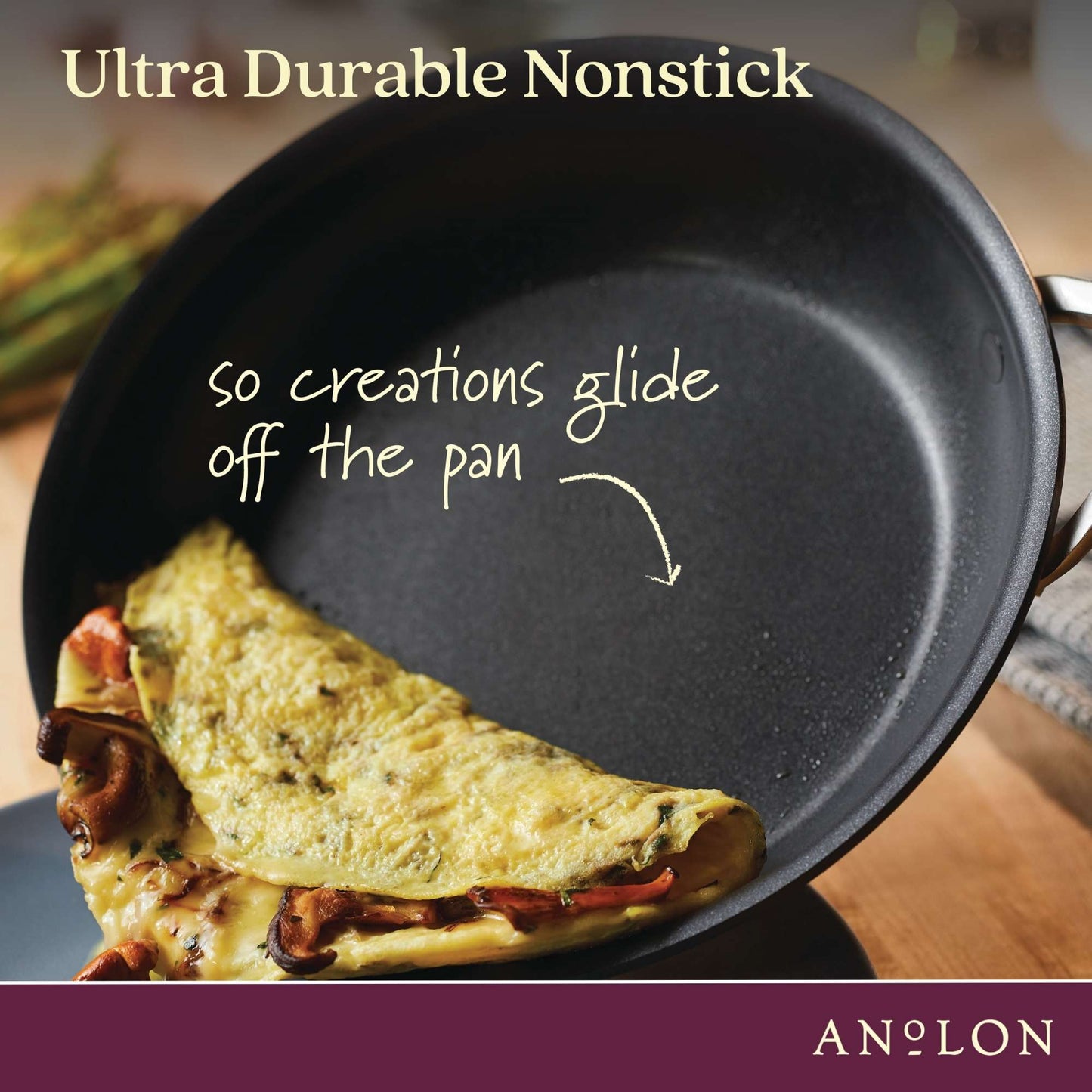 Anolon Endurance+ Nonstick Induction French Skillet 26cm and Covered Casserole 26cm/5.2L