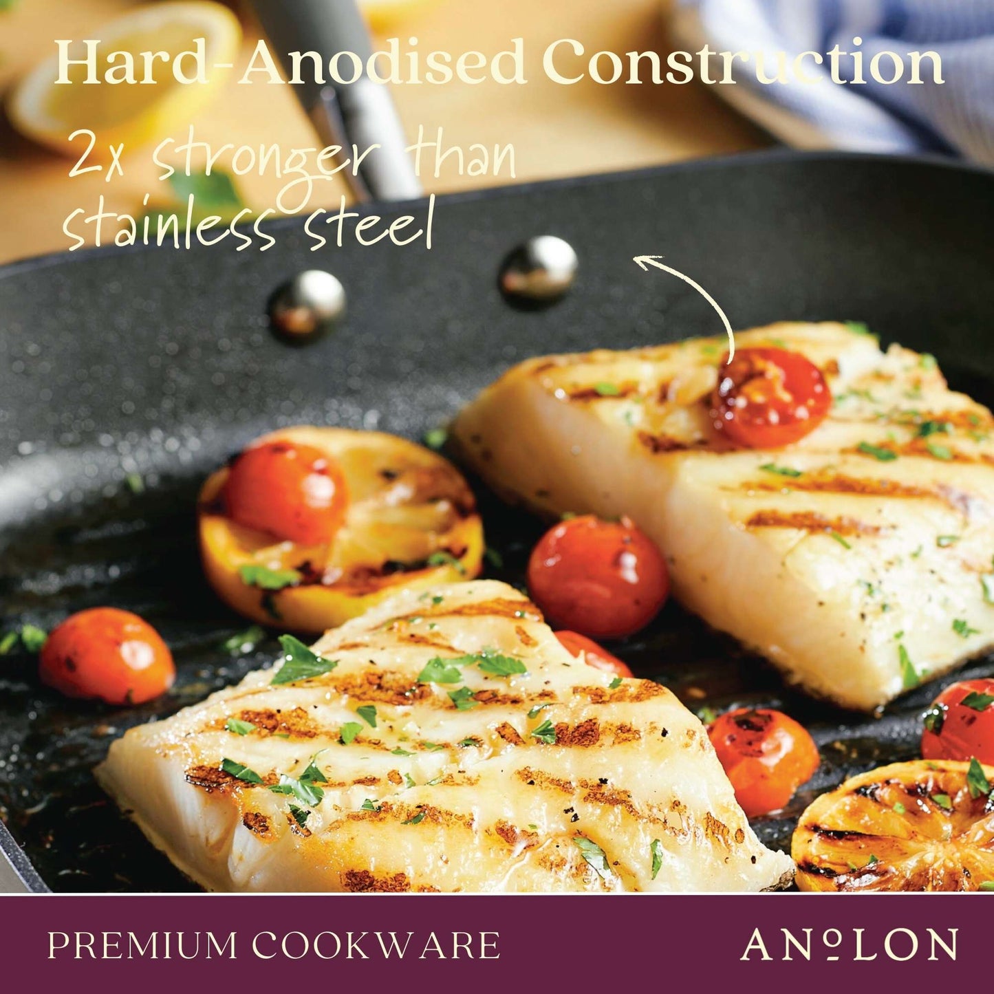 Anolon Professional Nonstick Square Grill Pan 24cm