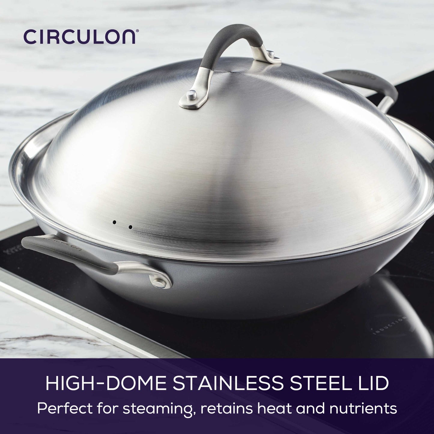 Circulon ScratchDefense A1 Nonstick Induction Covered Wok 36cm