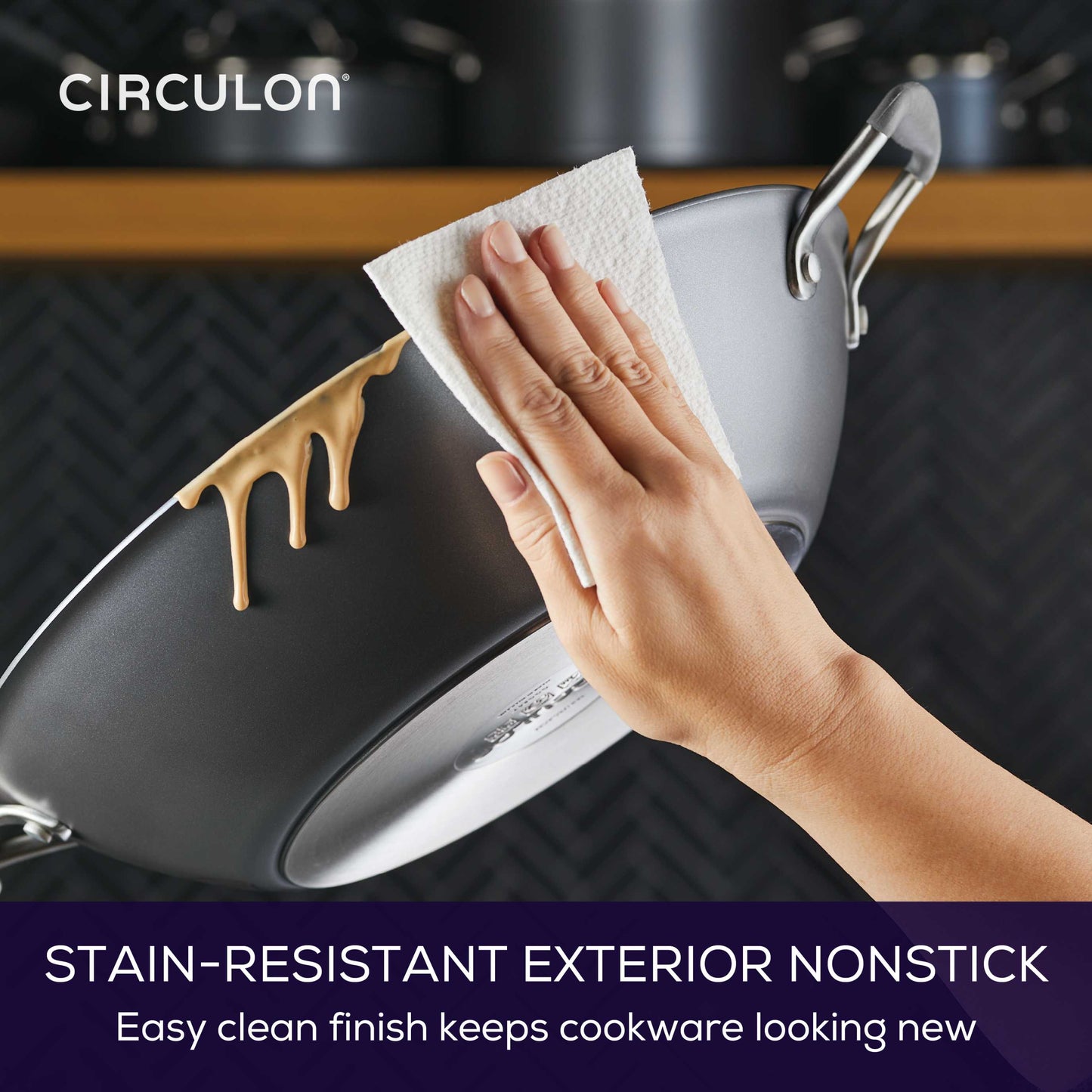 Circulon ScratchDefense A1 Nonstick Induction Covered Wok 36cm