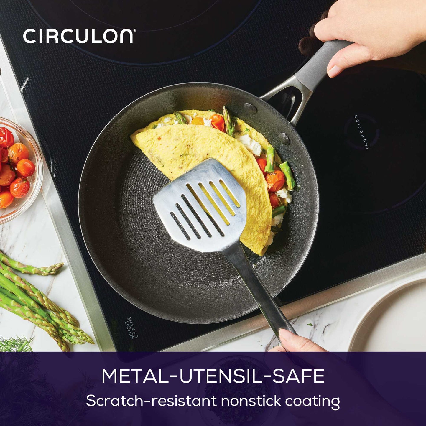 Circulon ScratchDefense A1 Nonstick Induction Skillet  21.5cm & Casserole 28.5cm