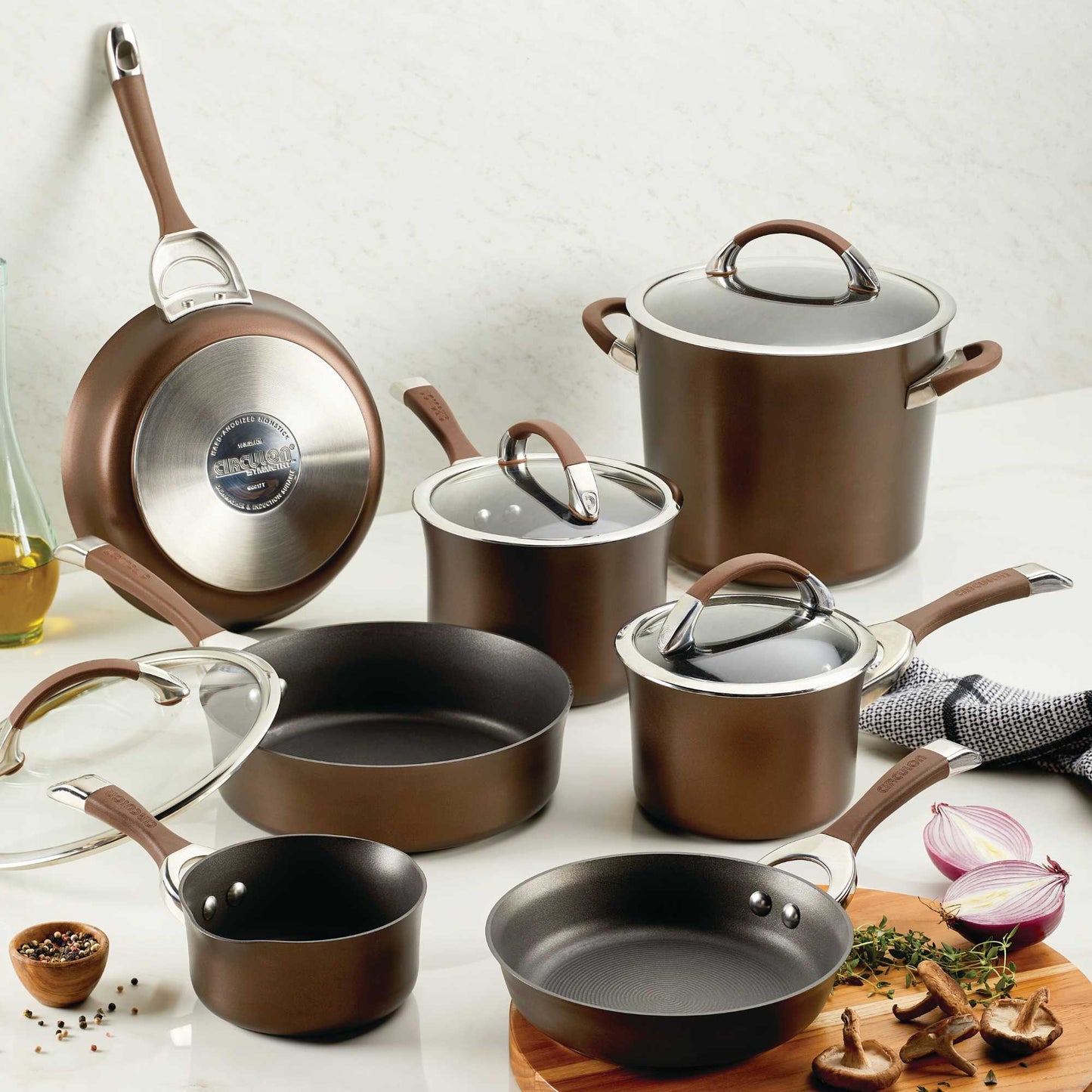 Circulon Symmetry Chocolate 11 Piece Cookware Set