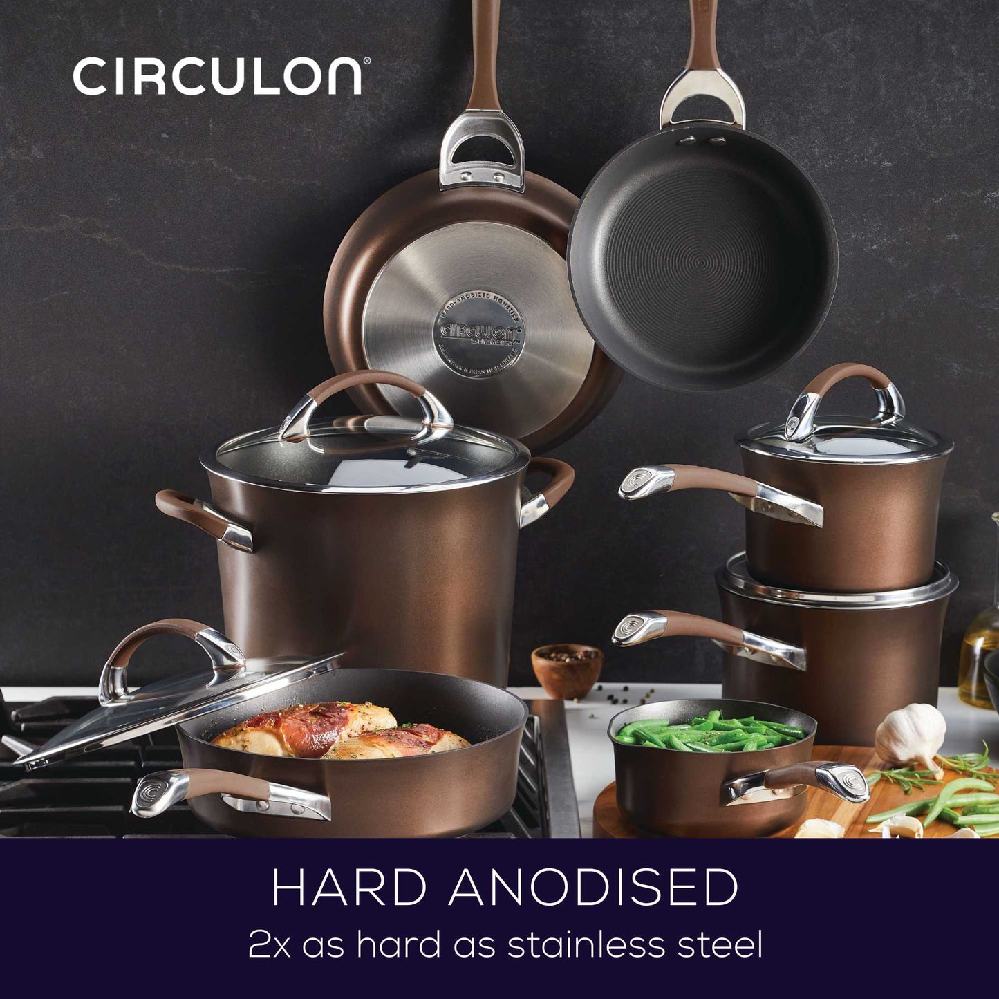 Circulon Symmetry Chocolate 11 Piece Cookware Set