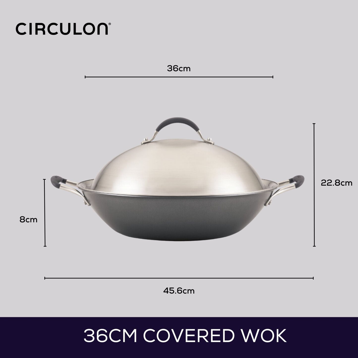 Circulon ScratchDefense A1 Nonstick Induction Covered Wok 36cm