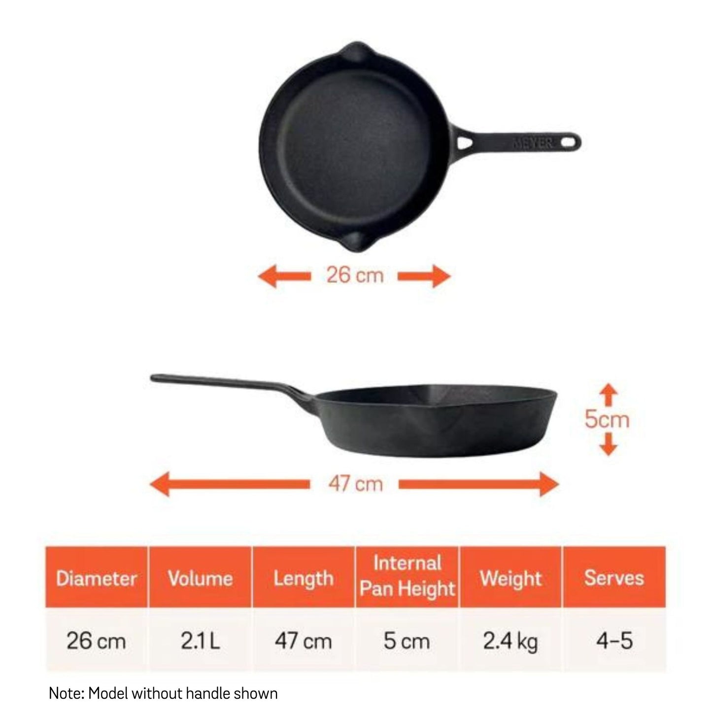 Meyer Pre-Seasoned Cast Iron Skillet 26cm