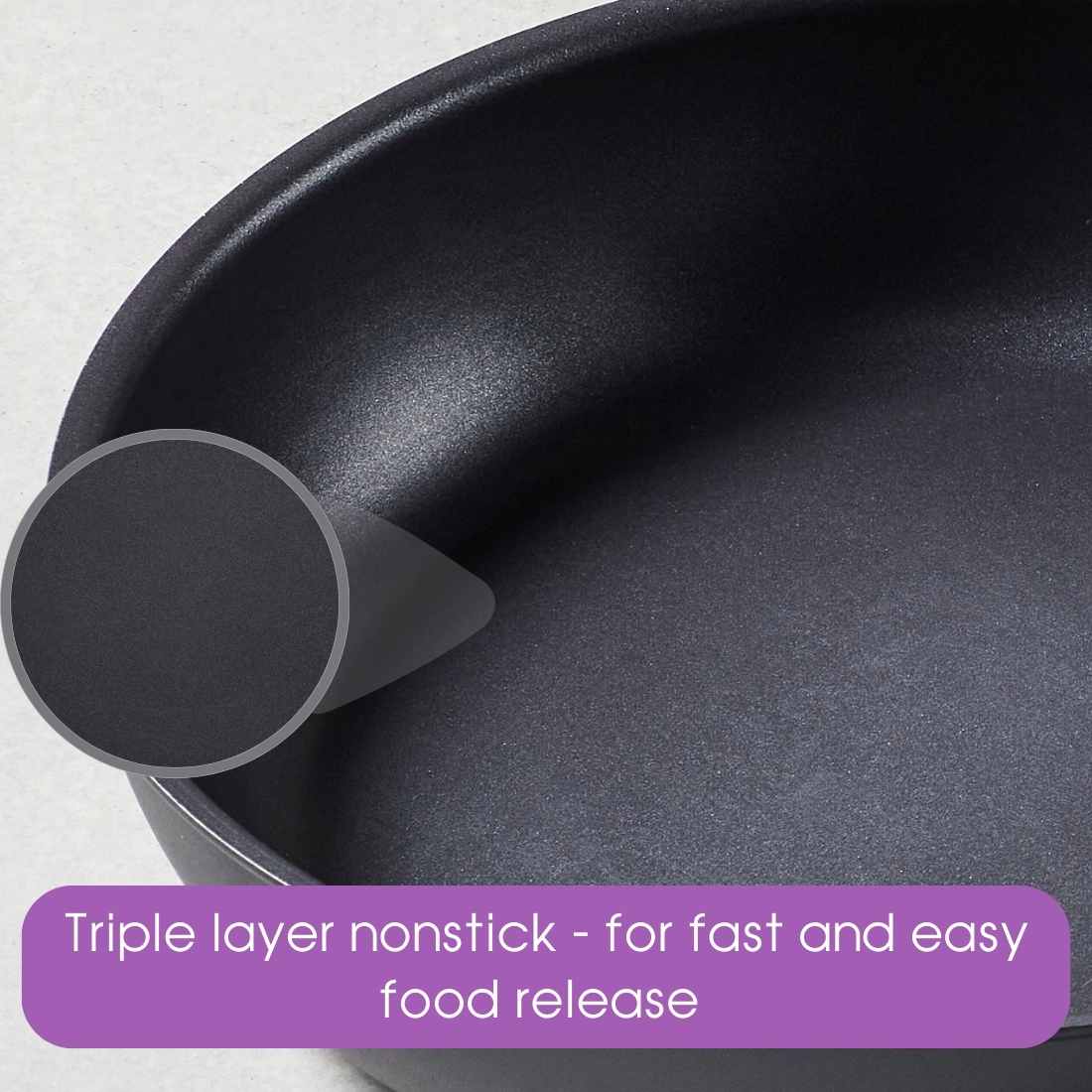 RACO Eclipse Nonstick Induction 3 Piece Cookware Set Matte Black